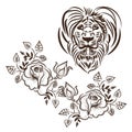 Astrological sign Leo,styled rose for tattoo or fashion illustration Royalty Free Stock Photo