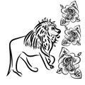 Astrological sign Leo,styled rose for tattoo or fashion illustration Royalty Free Stock Photo