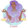 Astrological sign of Libra as a beautiful african american girl