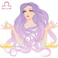 Astrological sign of Libra as a beautiful girl Royalty Free Stock Photo