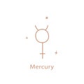 Astrological sign of the MERCURY, cute contour style.