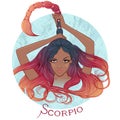 Astrological sign of Scorpio as a beautiful african american gir Royalty Free Stock Photo