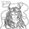 Astrological sign of Taurus as a beautiful girl Royalty Free Stock Photo