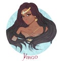 Astrological sign of Virgo as a beautiful african american girl Royalty Free Stock Photo