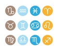 12 astrological signs. Vector zodiac icons set. Royalty Free Stock Photo