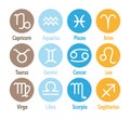 12 astrological signs. Vector zodiac icons set II. Royalty Free Stock Photo