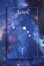 Stars constellation and the zodiac symbol Aries Royalty Free Stock Photo