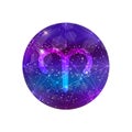 Astrological symbol of Aries. Abstract vector shiny western Zodiac Horoscope sign Royalty Free Stock Photo
