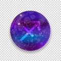 Astrological symbol of Sagittarius. Abstract vector shiny western Zodiac Horoscope sign Royalty Free Stock Photo