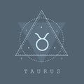 Astrological Taurus zodiac sign. Horoscope icon in boho minimalist style. Mystic vector illustration. Spiritual tarot Royalty Free Stock Photo