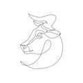 Astrological Taurus zodiac sign one line drawing