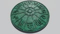 Astrological zodiac signs inside of green marble horoscope circle Royalty Free Stock Photo