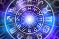 Astrological zodiac signs inside of horoscope circle Royalty Free Stock Photo