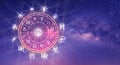 Zodiac wheel. Astrology concept Royalty Free Stock Photo