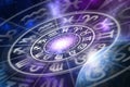 Astrological zodiac signs inside of horoscope circle Royalty Free Stock Photo