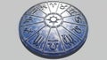 Astrological zodiac signs inside of silver horoscope circle Royalty Free Stock Photo