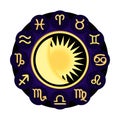 Astrological zodiac signs. Aries, Taurus, Gemini, Cancer, Leo, Virgo, Libra, Scorpio, Sagittarius, Capricorn, Aquarius, Pisces. Royalty Free Stock Photo