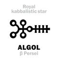 Astrology: ALGOL (The Royal Behenian kabbalistic star) Royalty Free Stock Photo