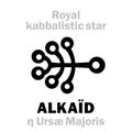 Astrology: ALKAÃÂD / BENETNASCH (The Royal Behenian kabbalistic star) Royalty Free Stock Photo