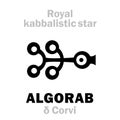 Astrology: ALGORAB (The Royal Behenian kabbalistic star) Royalty Free Stock Photo