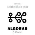 Astrology: ALGORAB (The Royal Behenian kabbalistic star) Royalty Free Stock Photo