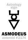 Astrology: asteroid ASMODEUS Royalty Free Stock Photo