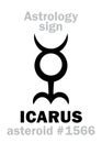 Astrology: asteroid ICARUS Royalty Free Stock Photo