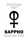 Astrology: asteroid SAPPHO Royalty Free Stock Photo