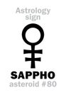 Astrology: asteroid SAPPHO Royalty Free Stock Photo