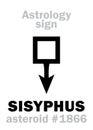 Astrology: asteroid SISYPHUS Royalty Free Stock Photo