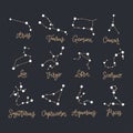 Astrology astronomy constellation set.