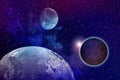 Astrology astronomy earth moon space big bang solar system planet creation Royalty Free Stock Photo