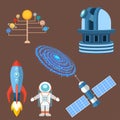 Astrology astronomy icons planet science universe space radar cosmos sign universe vector illustration.