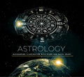 Astrology background. Example of the natal chart the planets in the houses and aspects between them. Earth Planet Royalty Free Stock Photo