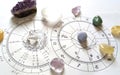 Astrology chart Quartz Natural stone Crystal Natal chart Royalty Free Stock Photo