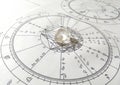 Astrology chart Quartz Natural stone Crystal Natal chart Royalty Free Stock Photo
