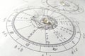 Astrology chart Quartz Natural stone Crystal Natal chart Royalty Free Stock Photo