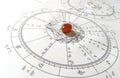 Astrology chart Quartz Natural stone Crystal Natal chart Royalty Free Stock Photo