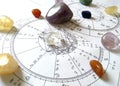 Astrology chart Quartz Natural stone Crystal Natal chart Royalty Free Stock Photo