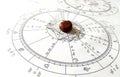 Astrology chart Quartz Natural stone Crystal Natal chart Royalty Free Stock Photo