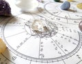 Astrology chart Quartz Natural stone Crystal Natal chart Royalty Free Stock Photo