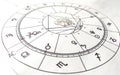 Astrology chart Quartz Natural stone Crystal Natal chart Royalty Free Stock Photo