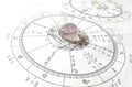 Astrology chart Quartz Natural stone Crystal Natal chart Royalty Free Stock Photo