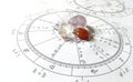 Astrology chart Quartz Natural stone Crystal Natal chart Royalty Free Stock Photo