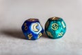 Astrology Dice with zodiac symbol of Cancer and its ruling celestial body the Moon Royalty Free Stock Photo