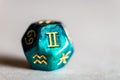 Astrology Dice with zodiac symbol of Gemini