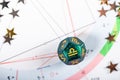 Astrology Dice with zodiac symbol of Libra Sep 23 - Oct 22