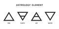 astrology element symbols set. fire, earth, air and water. zodiac and horoscope sign