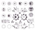 Astrology esoteric vector icons.