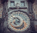 Astrology and esotericism. Ancient astronomical clock in Prague Royalty Free Stock Photo
